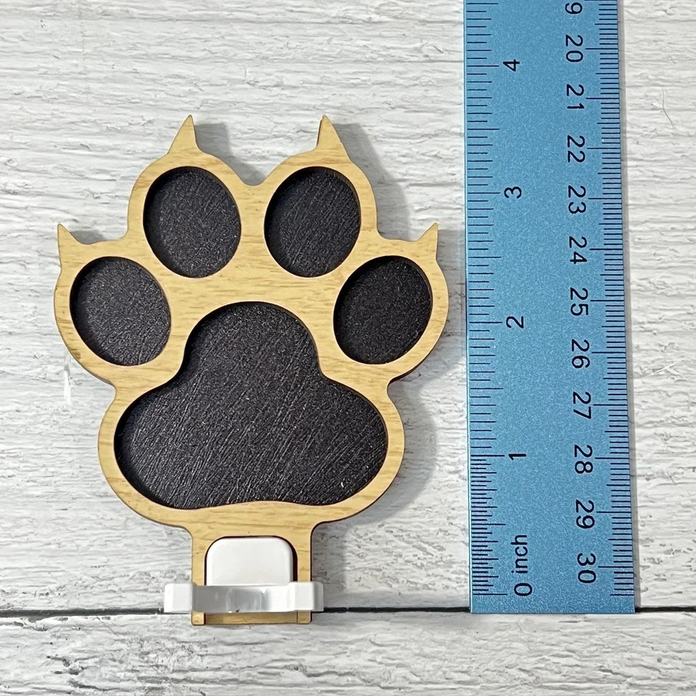 Paw Print Night Light Plug In Warm Glow‎ Wood Accent Handmade
